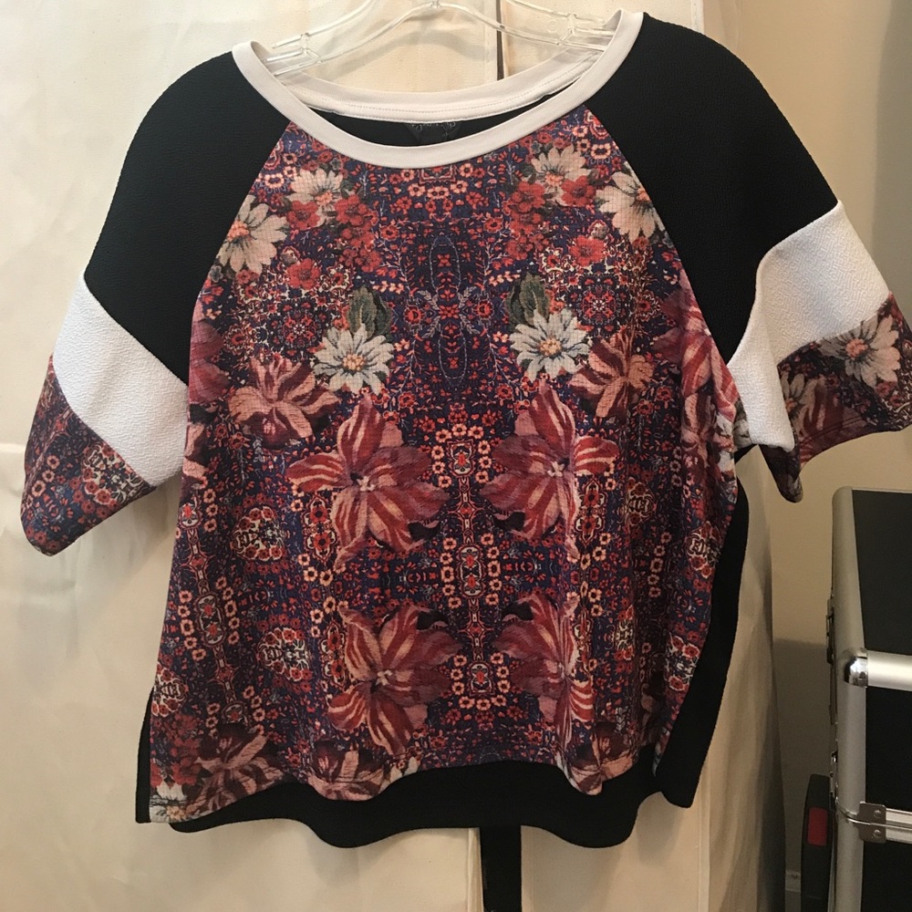 Color block top shop crop top