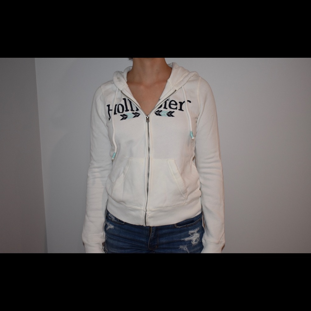 White Zip Up Sweatshirt