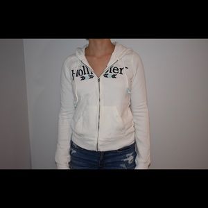 White Zip Up Sweatshirt