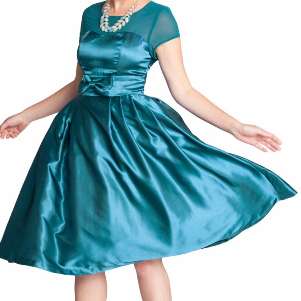 NWT Modcloth Teal fit-and-flare Dress