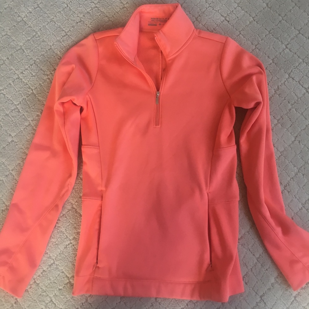 Coral Nike golf pullover in xs