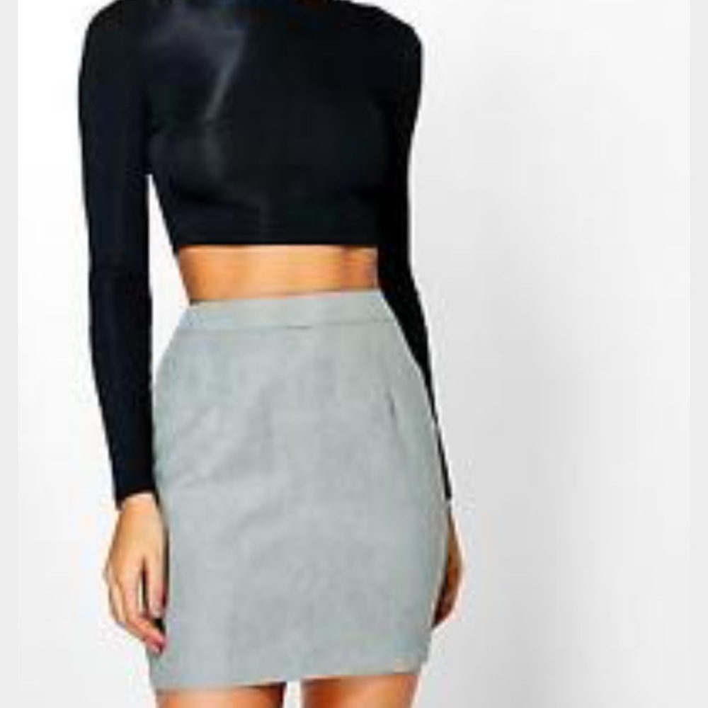Suedette A Line Mini Skirt