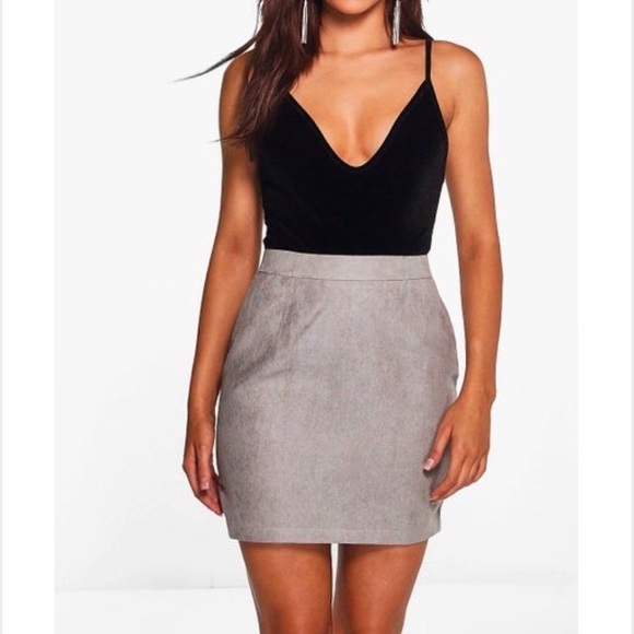 Suedette A Line Mini Skirt - Picture 3 of 3