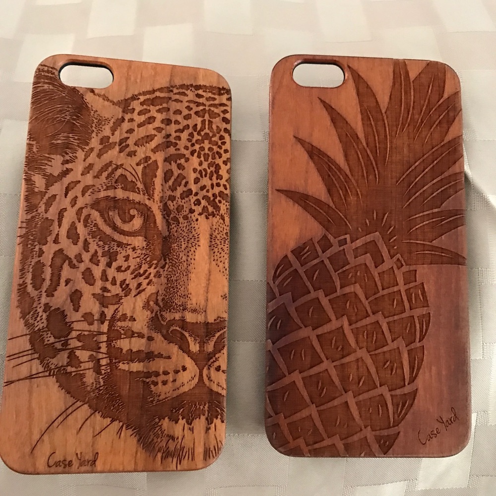 SET OF 2 IPHONE 📱 6PLUS WOOD PHONE CASES - Picture 3 of 5