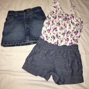 Jean skirt and romper size 2T