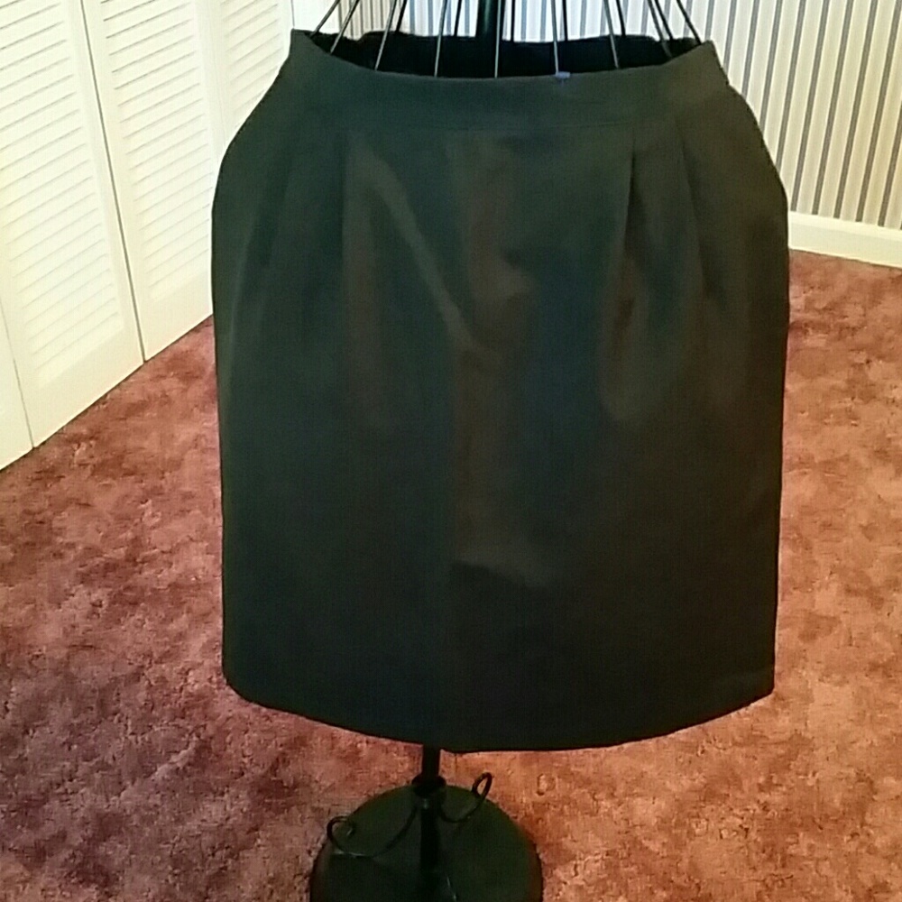 Knee length black skirt