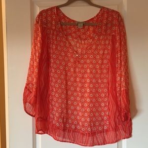 Lucky Brand coral blouse