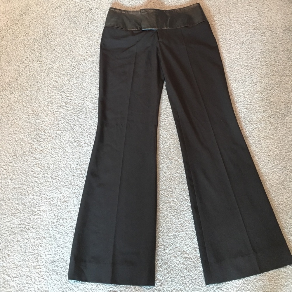 Alvin Valley  Leather & Wool Blend  Wide Leg Pant  36 (2) - Picture 3 of 6