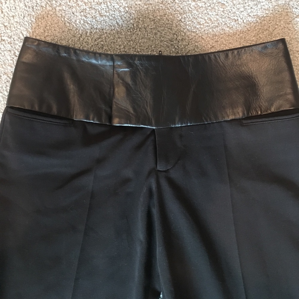 Alvin Valley  Leather & Wool Blend  Wide Leg Pant  36 (2) - Picture 4 of 6