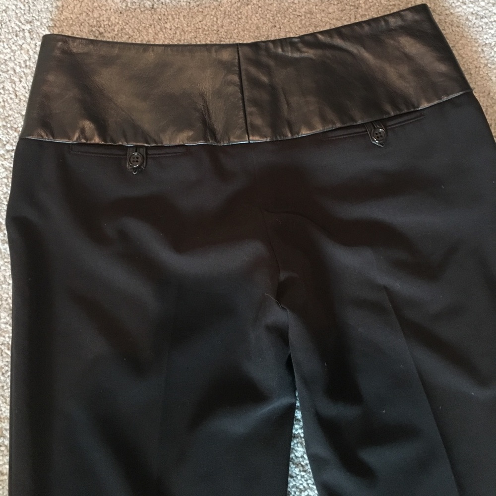 Alvin Valley  Leather & Wool Blend  Wide Leg Pant  36 (2) - Picture 5 of 6
