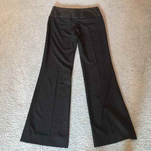 Alvin Valley  Leather & Wool Blend  Wide Leg Pant  36 (2) - Picture 1 of 6