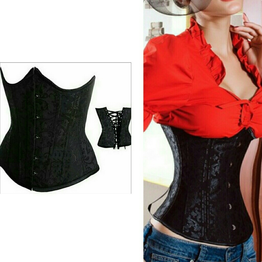 Beautiful Black Underbust Steel Boned Corset