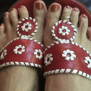 Liz Claiborne Red and White Sandals
