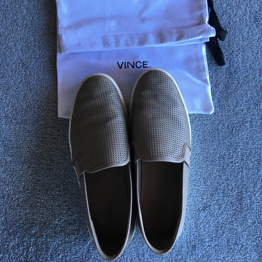 Size US 7.5 Vince leather slip ons