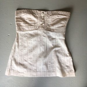 BCBGeneration Cream Strapless Top S