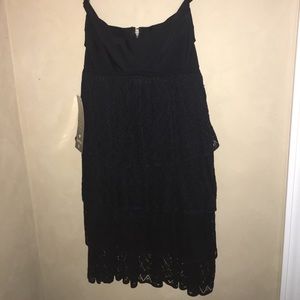 Black Bebe layered dress NWT