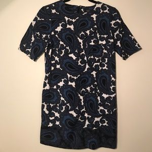 Topshop Blue Paisley Shortsleeve Dress