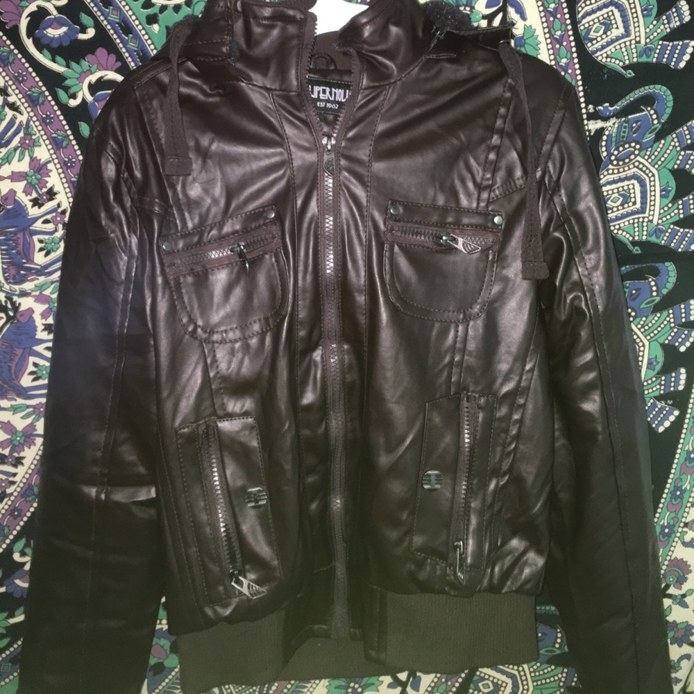Brown leather jacket