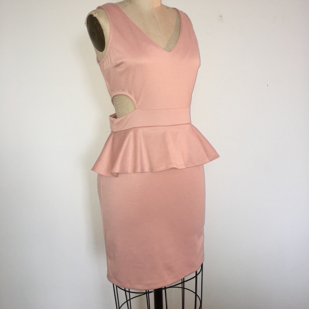 Salmon Peplum with Key Holes