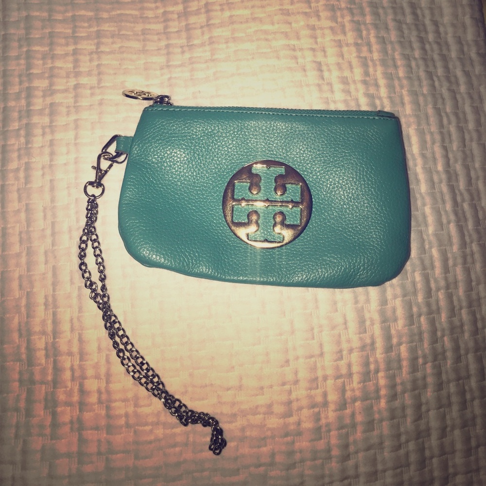 Turquoise Tory Burch wallet