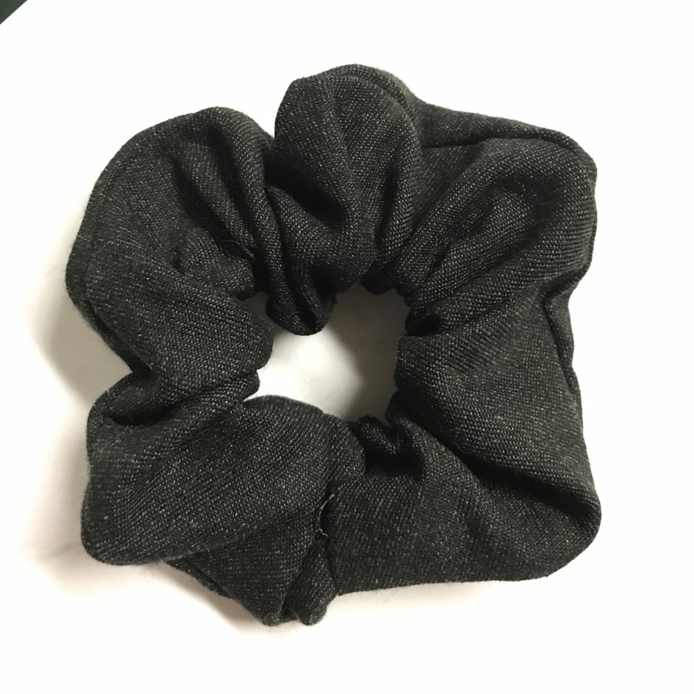 Grey handmade denim scrunchie