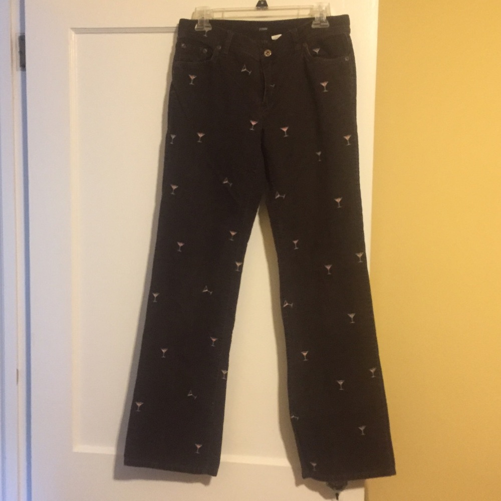 J Crew embroidered corduroy pants