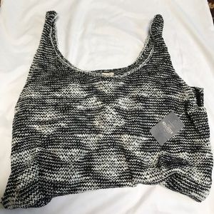 Black and White Knitted Tank Top