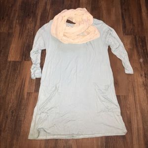 NWOT Aqua/ dull, light teal tunic
