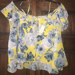 Blue /Yellow/ White floral blouse.
