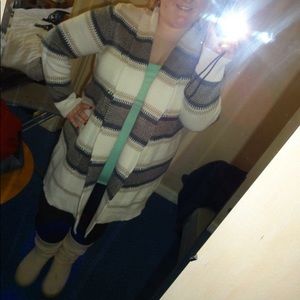 Old Navy Brown & Cream Striped Cardigan