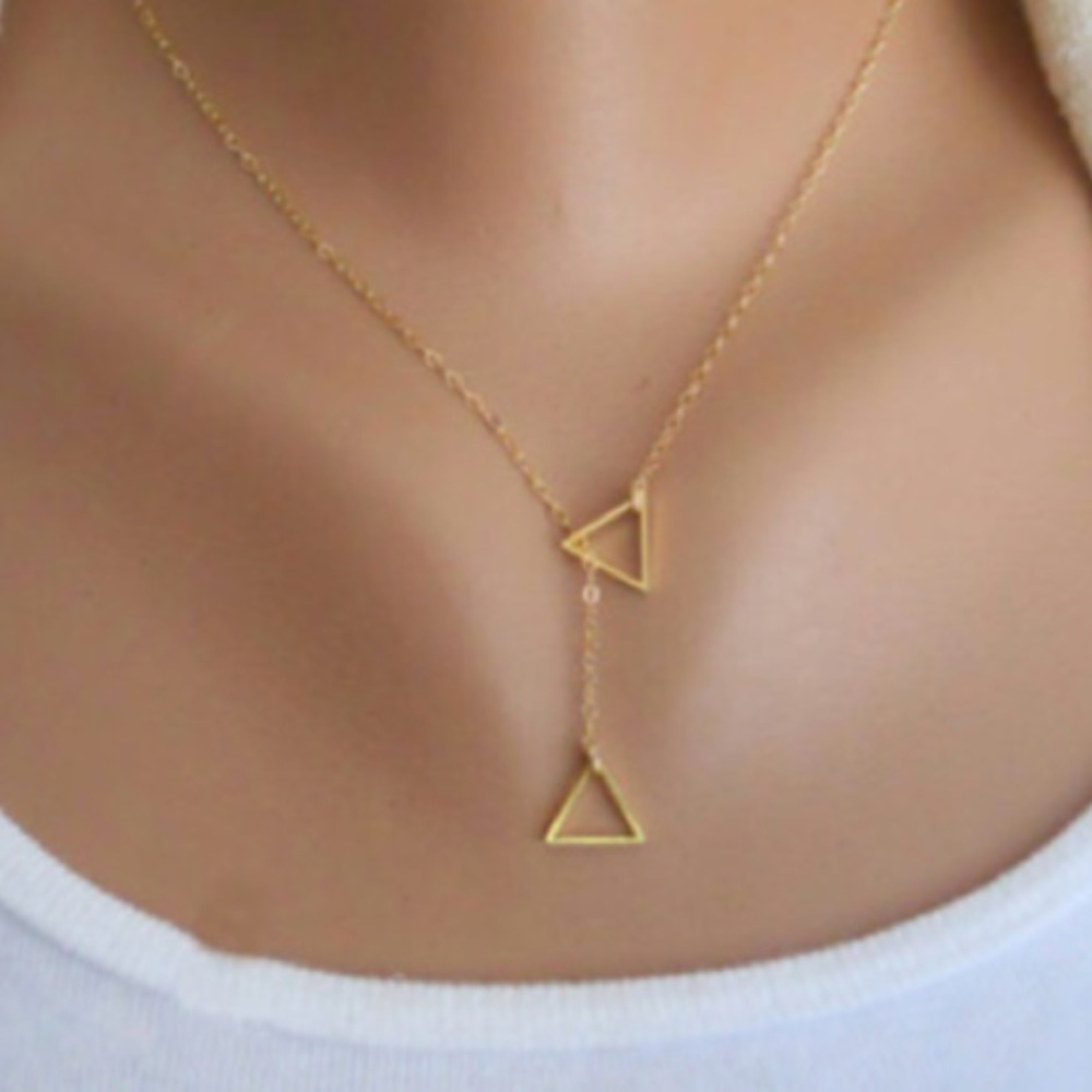 5 for $25 • Gold Double Triangle Necklace