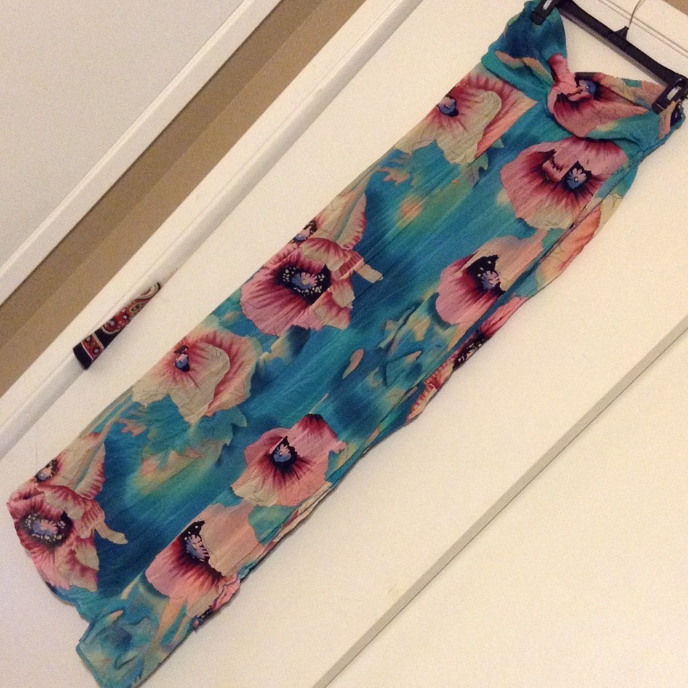 Floral strapless maxi dress💛 - Picture 4 of 5
