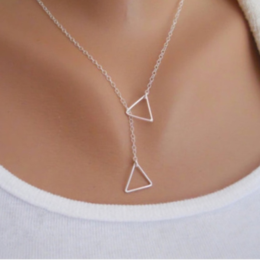 5 for $25 • Silver Double Triangle Necklace