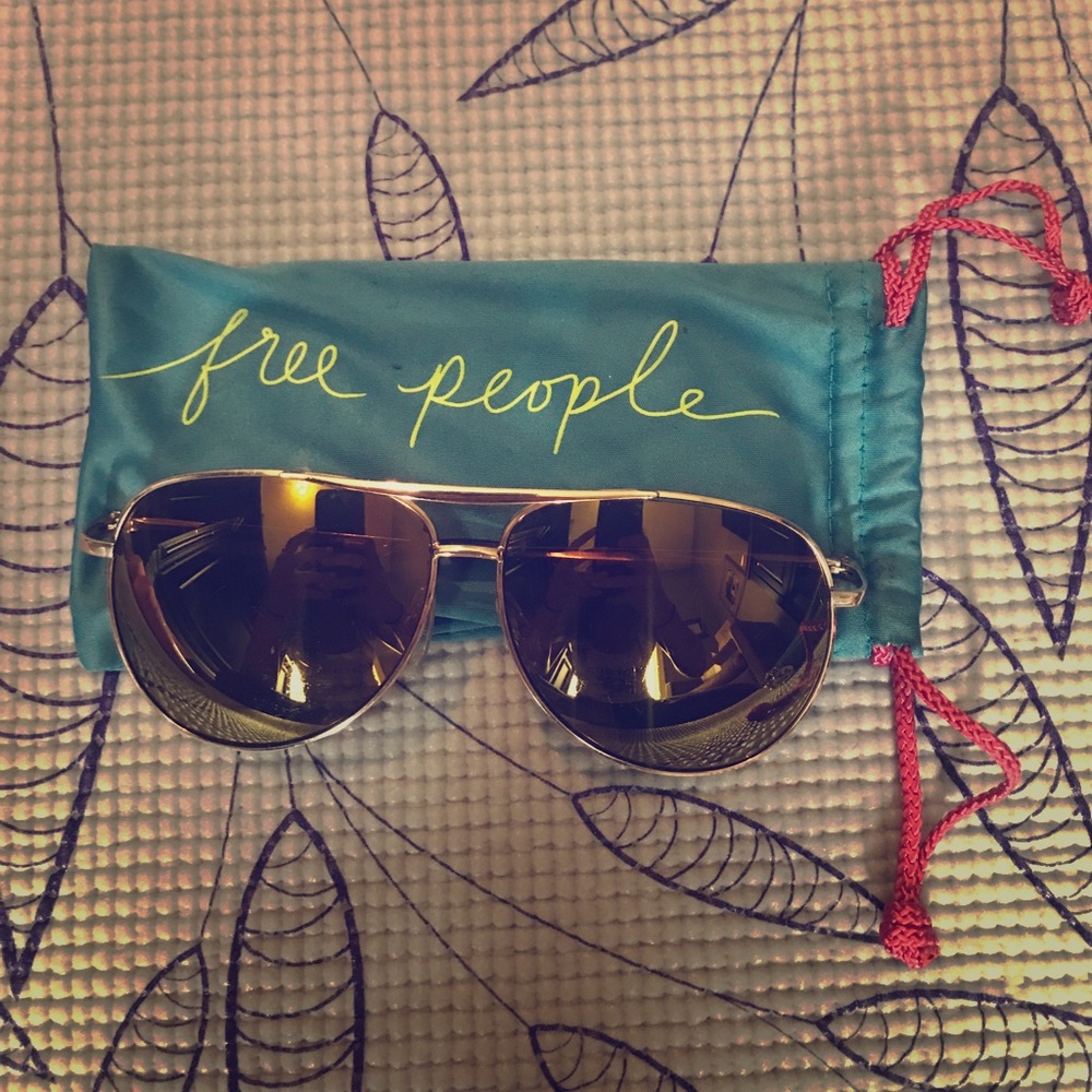 Gold aviator free people sunglasses