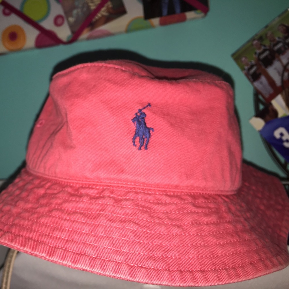 Red polo bucket hat