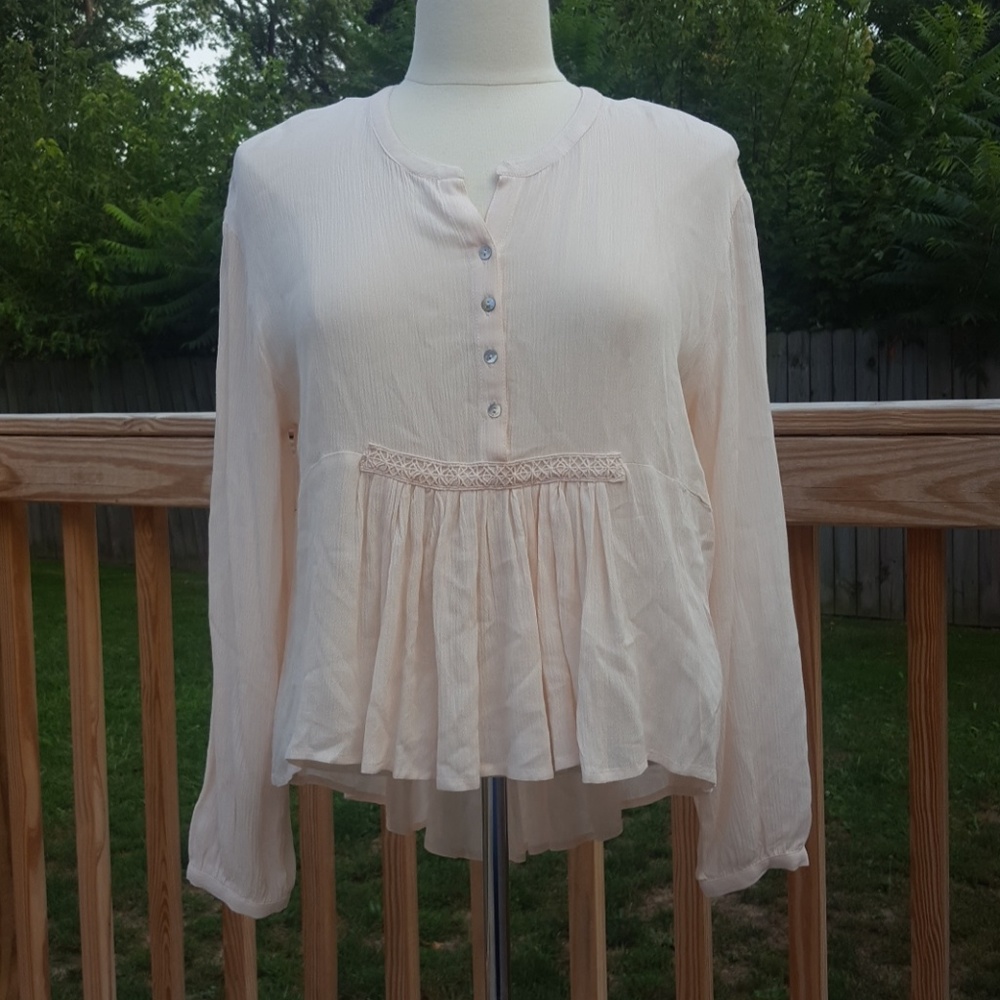 Somedays lovin light pink peasant top (XS)