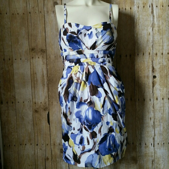 BCX Dresses & Skirts - BCX Floral Watercolor Pocket Dress Size 7