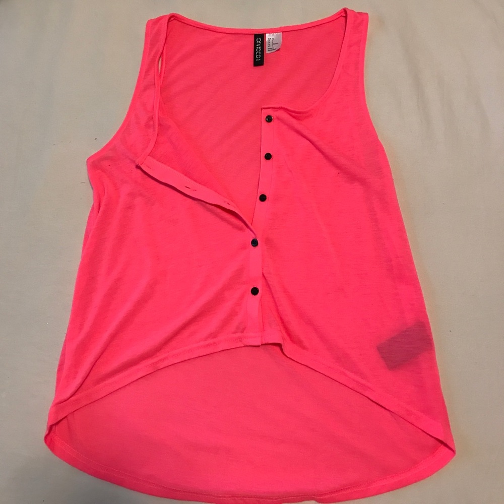 Hot pink high-low tank Never Worn!