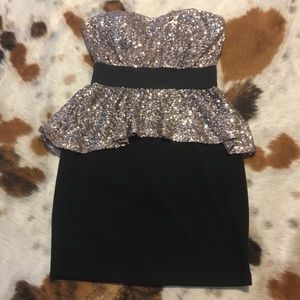 Sequin peplum Dress