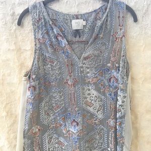 Anthropologie Silk/velvet blouse