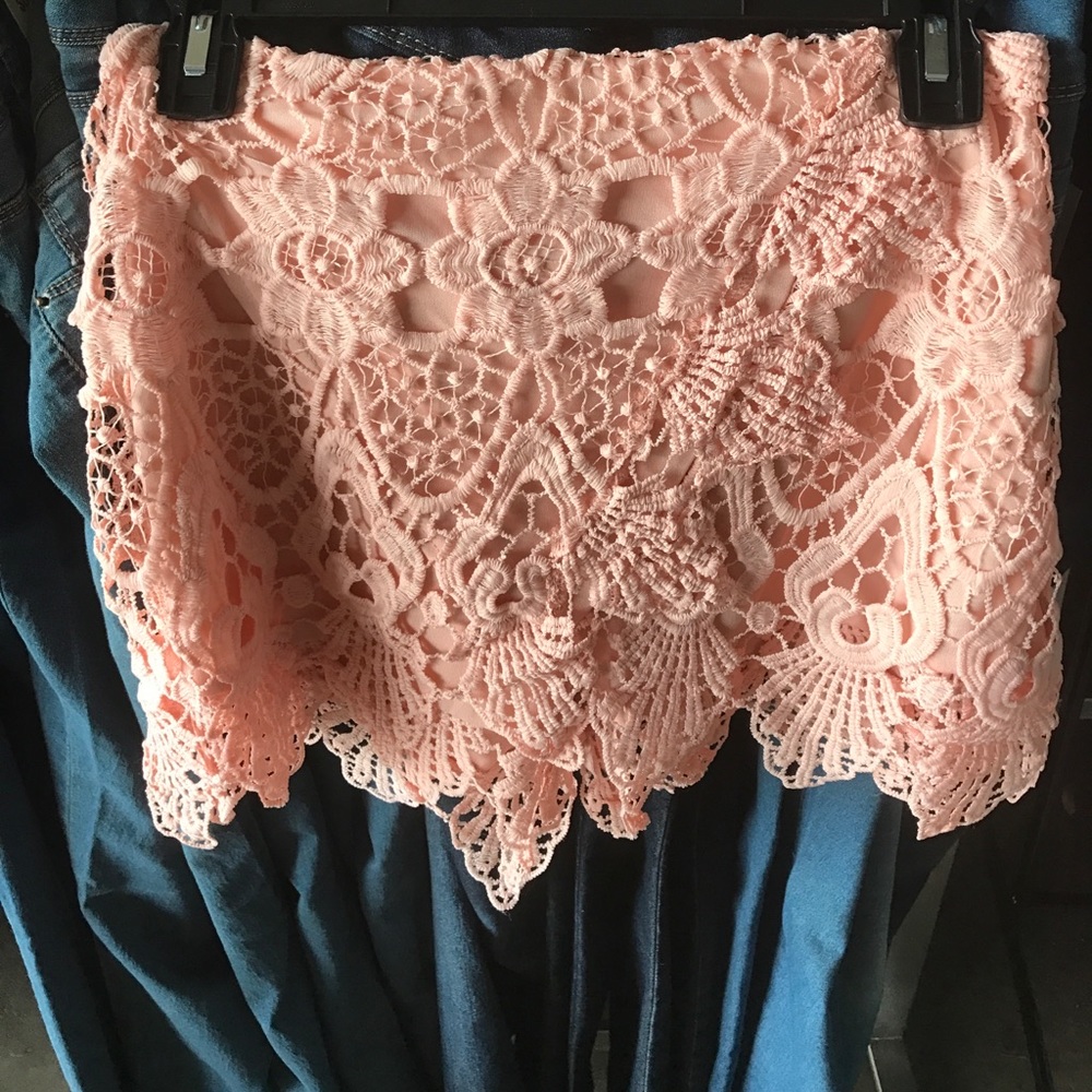 Lace overlay shorts