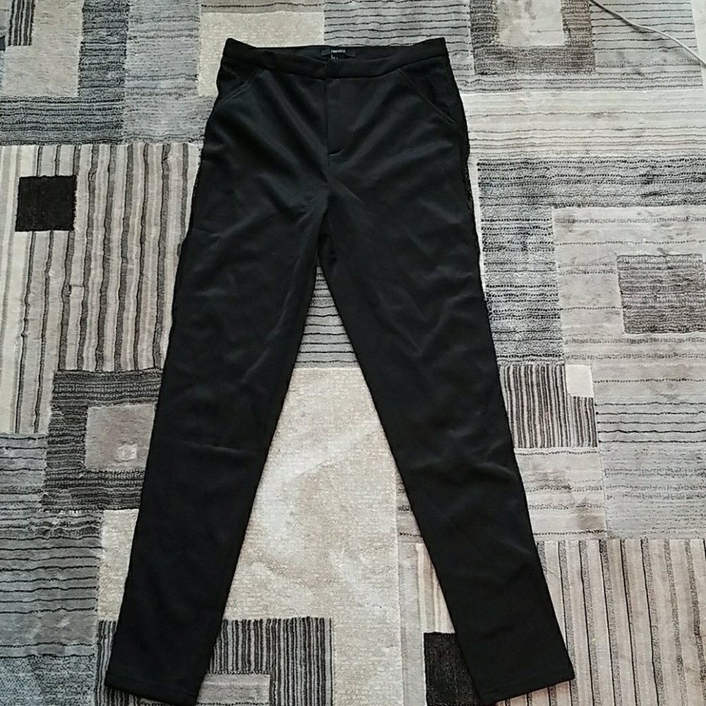 NWT F21 Lace Cut-out Skinny Black Pants