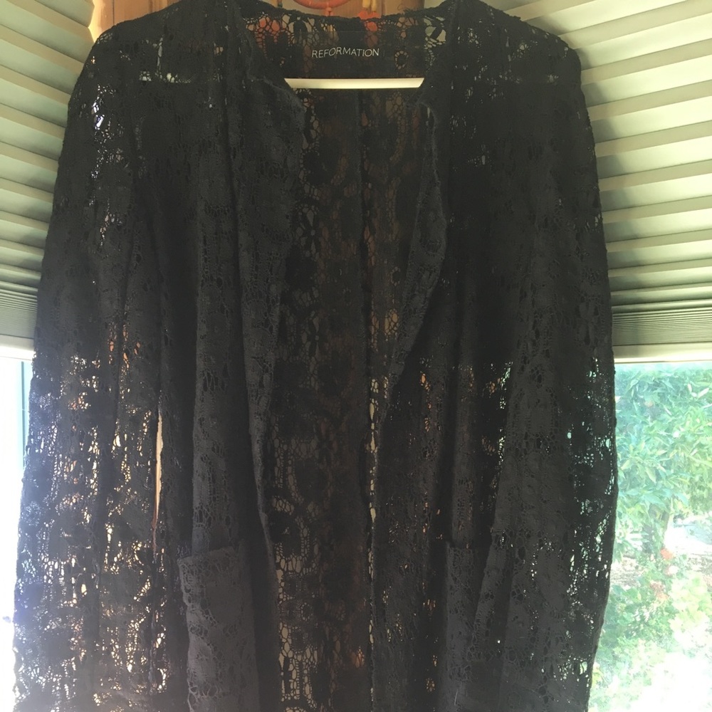 Reformation Lace Long Jacket