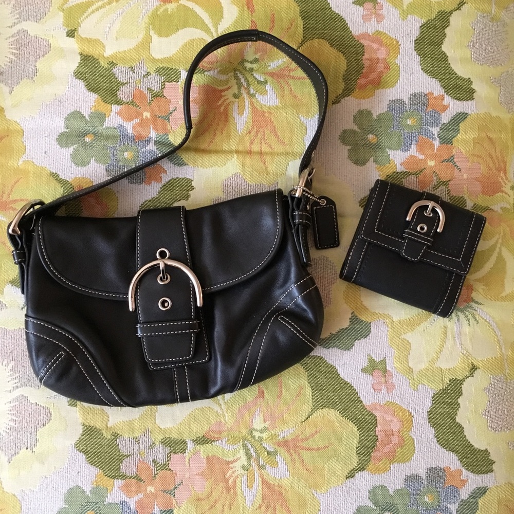 Vintage Leather Coach Bag & Wallet
