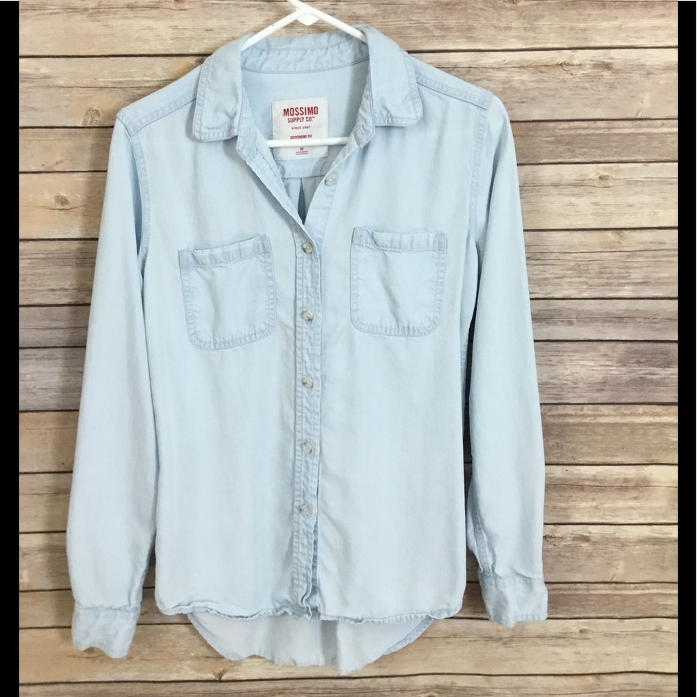 Very light denim button down