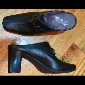 Brand New Heeled Black Mules