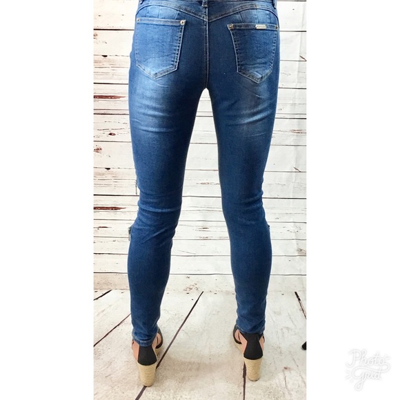 Denim Moto Jeggings - Picture 3 of 3