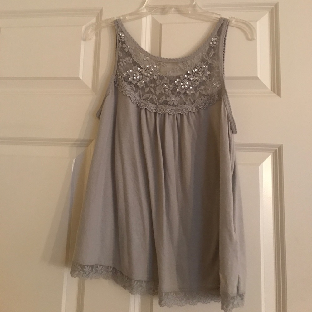 Grey Sequin Abercrombie Tank