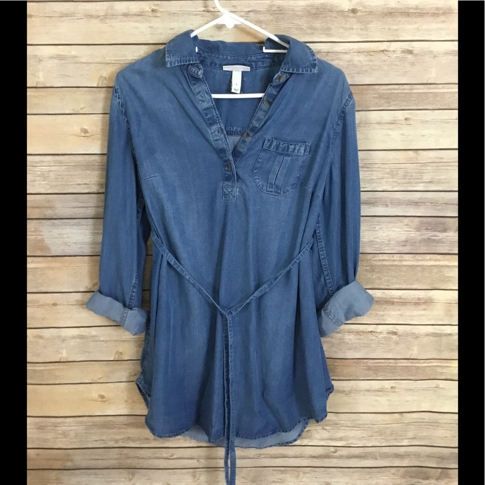 Denim maternity tunic
