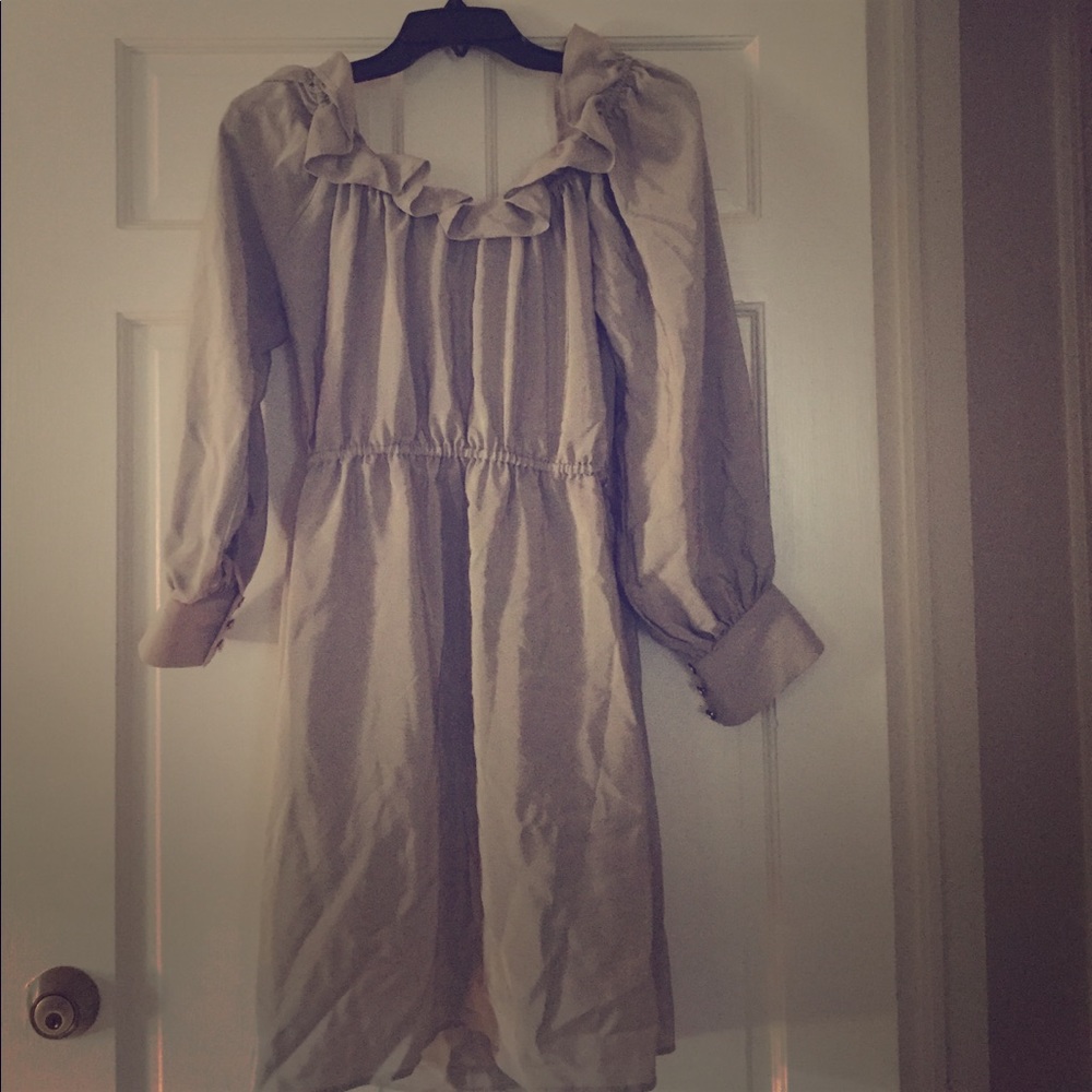 Gray silk dress